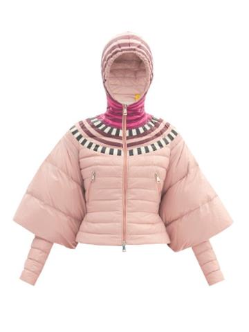 Matchesfashion.com 1 Moncler Pierpaolo Piccioli - Alexis Colour-block Cape-sleeve Down-filled Jacket - Womens - Light Pink