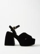 Nodaleto - Bulla Joni Velvet Platform Sandals - Womens - Black