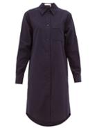 Matchesfashion.com See By Chlo - Striped Cotton Shirt Dress - Womens - Dark Navy