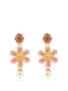 Matchesfashion.com Dolce & Gabbana - Faux-pearl And Crystal Flower Clip Earrings - Womens - Gold