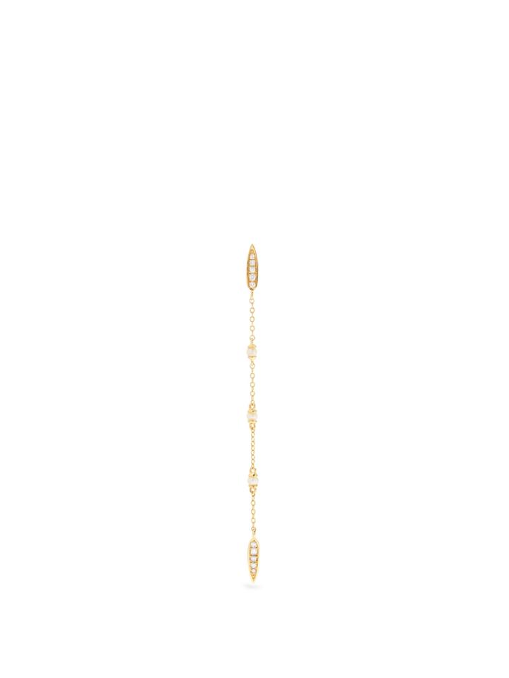 Anissa Kermiche Diamond, Pearl & Yellow-gold Single Earring