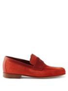 John Lobb - Hendra Suede Loafers - Mens - Orange
