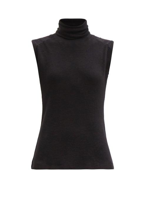 Matchesfashion.com Albus Lumen - Knitted Cotton-blend Roll-neck Top - Womens - Black