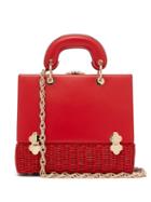 Matchesfashion.com Rodo - Sixty-six Small Wicker & Leather Box Bag - Womens - Red