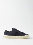 Tom Ford - Logo-patch Suede Trainers - Mens - Navy