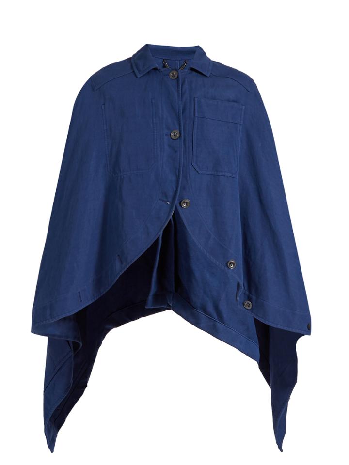 Burberry Waterfall-side Ramie And Cotton-blend Cape