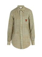 Gucci Embroidered Checked Linen Shirt