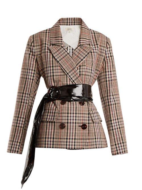 Matchesfashion.com Isa Arfen - Double Breasted Checked Cotton Blazer - Womens - Beige Multi