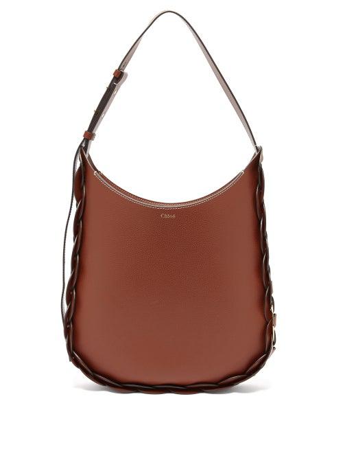 Matchesfashion.com Chlo - Darryl Medium Grained-leather Shoulder Bag - Womens - Dark Brown