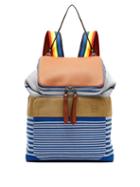 Matchesfashion.com Loewe - Goya Striped Canvas Backpack - Mens - Blue Multi