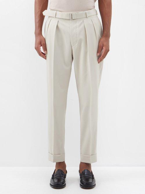 Officine Gnrale - Pierre Pleated Wool Trousers - Mens - Cream