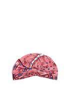 Matchesfashion.com Valentino - Abstract Print Silk Satin Turban Hat - Womens - Pink