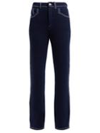 Matchesfashion.com Barrie - Denim Suit Straight Leg Cashmere Trousers - Womens - Navy White