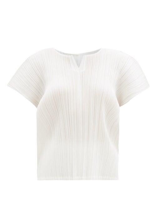 Matchesfashion.com Pleats Please Issey Miyake - Monthly Colours Technical-pleated Top - Womens - White