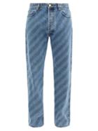 Matchesfashion.com Marni - Striped Straight-leg Jeans - Mens - Blue