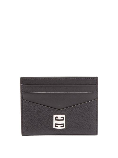 Mens Accessories Givenchy - Logo-plaque Leather Cardholder - Mens - Black