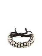 Matchesfashion.com Isabel Marant - Crystal-embellished Suede Bracelet - Womens - Black