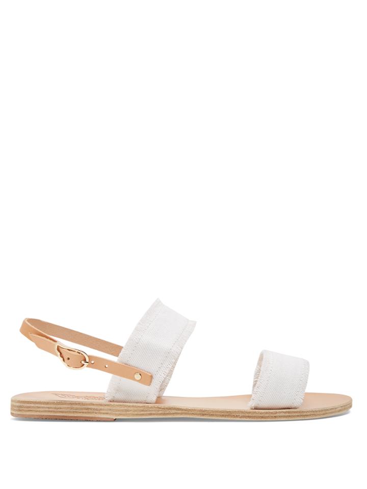 Ancient Greek Sandals Clio Denim And Leather Sandals