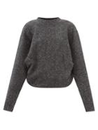 Raey - Batwing-sleeve Organic-cotton Blend Draped Sweater - Womens - Charcoal