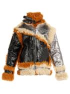 Matchesfashion.com Marques'almeida - Shearling Trim Panelled Leather Jacket - Mens - Multi