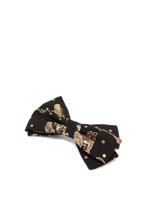Matchesfashion.com Emilia Wickstead - Kennedy Floral Brocade Bow Hair Clip - Womens - Black