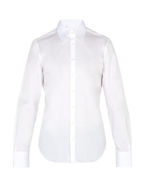 Matchesfashion.com Thom Sweeney - Long Point Collar Cotton Shirt - Mens - White