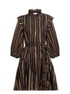 Matchesfashion.com Apiece Apart - Rafaela Cotton Blend Mini Dress - Womens - Black