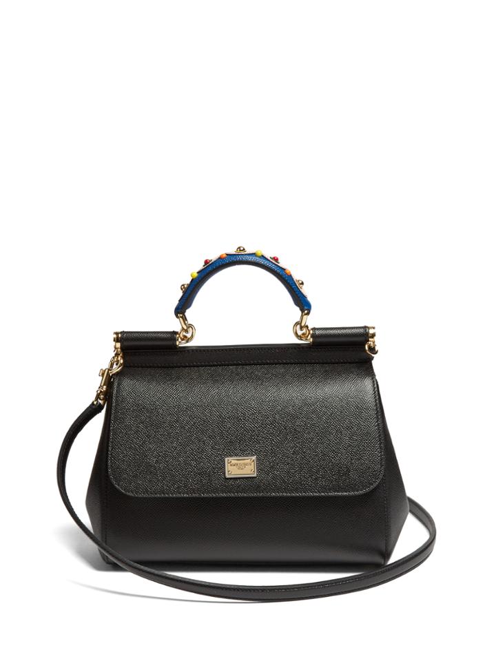 Dolce & Gabbana Sicily Small Embellished Leather Bag