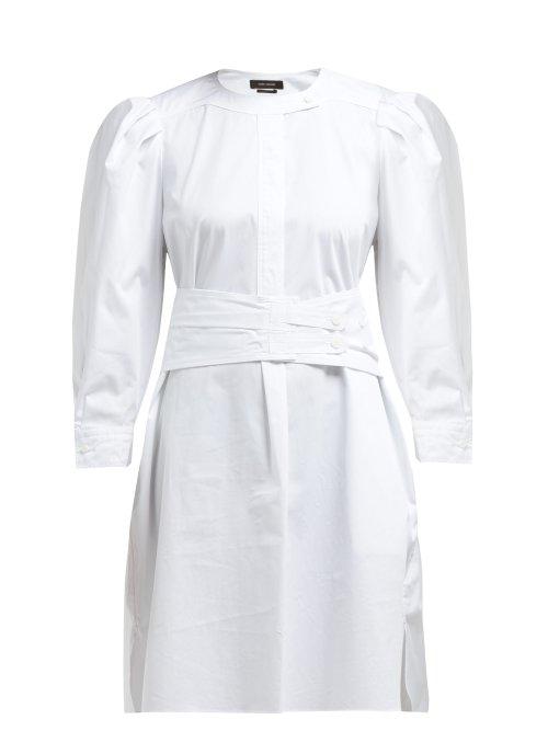 Matchesfashion.com Isabel Marant - Galaxy Belted Cotton Shirt Dress - Womens - White