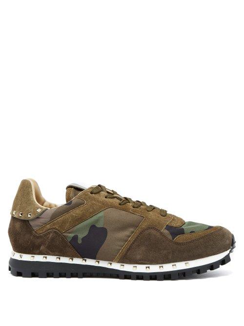 Matchesfashion.com Valentino - Rockrunner Camouflage Print Trainers - Mens - Green