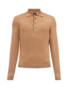 Tom Ford - Ribbed-shoulder Merino-wool Polo Shirt - Mens - Brown
