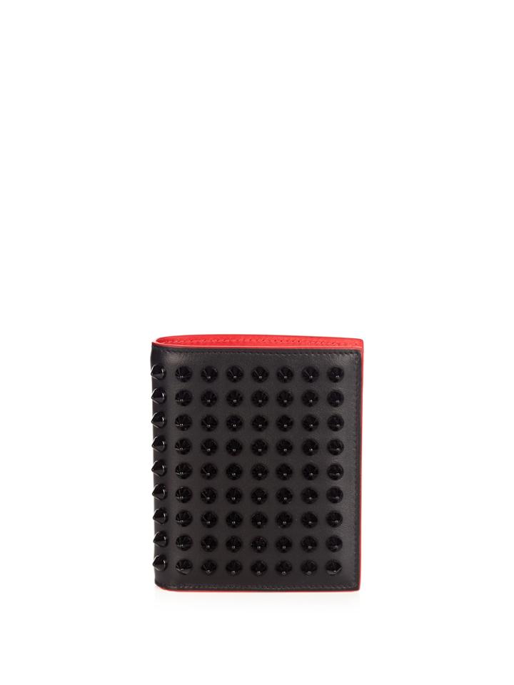 Christian Louboutin Paros Bi-fold Spike-embellished Leather Wallet