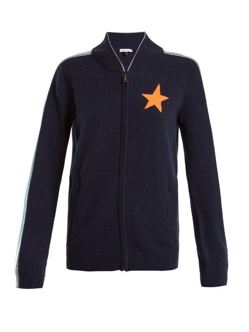 Matchesfashion.com Bella Freud - Billie Intarsia Knit Cashmere Blend Sweater - Womens - Navy Silver