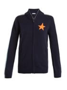 Matchesfashion.com Bella Freud - Billie Intarsia Knit Cashmere Blend Sweater - Womens - Navy Silver