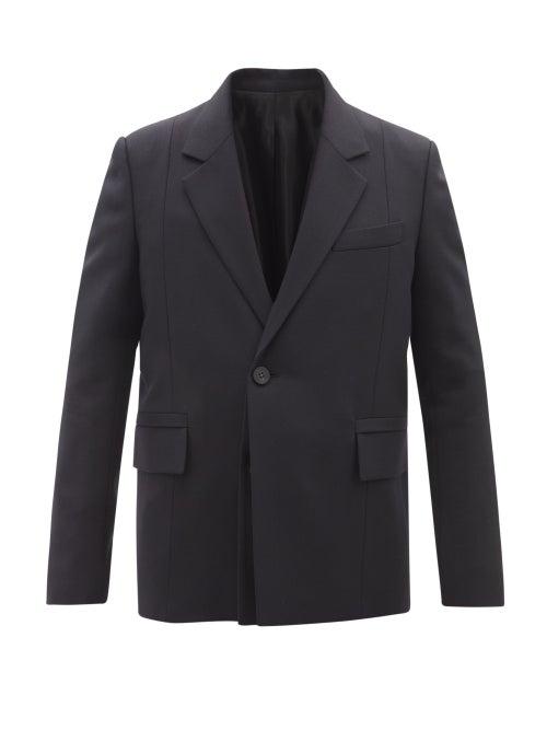Wooyoungmi - Single-breasted Wool-blend Suit Blazer - Mens - Navy