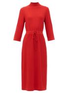 Matchesfashion.com A.p.c. - Vivianne Drawstring-waist Merino Wool Dress - Womens - Red