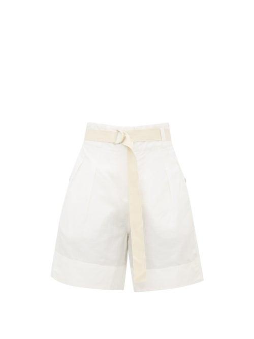 Matchesfashion.com Lee Mathews - Lucien Waist Tie High Rise Shorts - Womens - Ivory