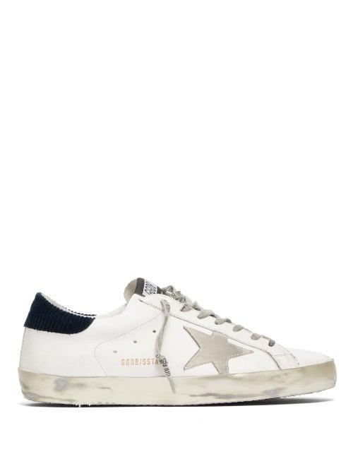Matchesfashion.com Golden Goose - Superstar Leather And Corduroy Low Top Trainers - Mens - Blue White