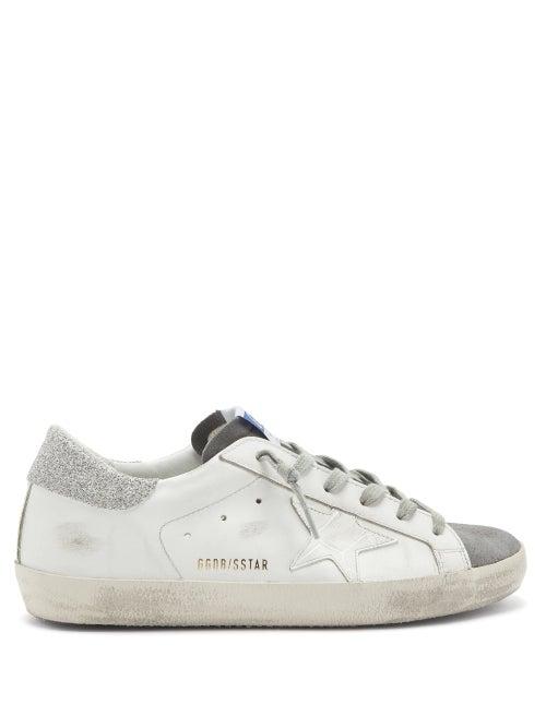 Matchesfashion.com Golden Goose - Superstar Glitter-panelled Leather Trainers - Womens - Grey White