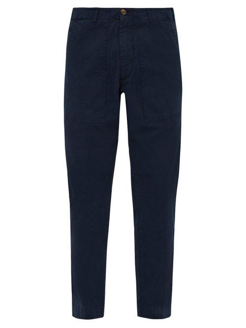 Matchesfashion.com J.w. Brine - Daryl 76 Cotton Blend Fatigue Trousers - Mens - Navy