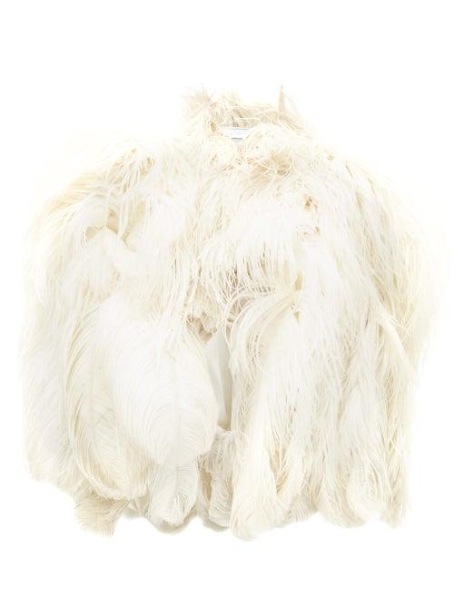 Matchesfashion.com William Vintage - 1930s Ostrich Feather Bolero Jacket - Womens - White