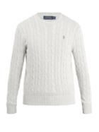Polo Ralph Lauren Logo Embroidered Cable-knit Crew-neck Sweater
