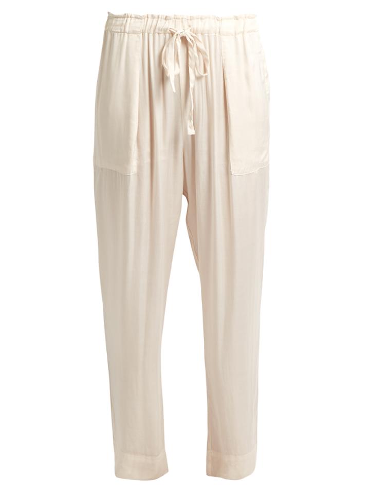 Raquel Allegra Drawstring-waist Satin Trousers
