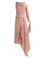 Matchesfashion.com Roland Mouret - Bruce Draped Silk Blend Jacquard Dress - Womens - Light Pink