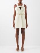 Jil Sander - Bow-trim Wool-blend Boucl Mini Dress - Womens - Dark Cream