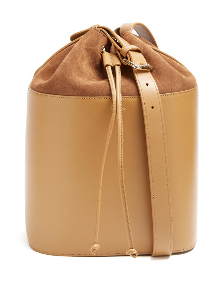A.p.c. Claire Leather And Suede Bucket Bag