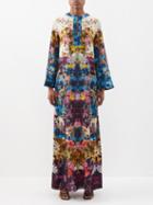 Mary Katrantzou - Collins Sequin And Floral-print Silk Gown - Womens - Red Multi