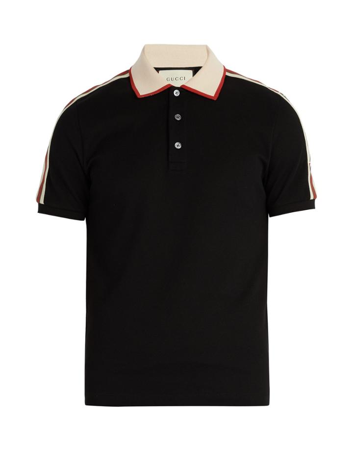 Gucci Logo-sleeve Cotton-piqu Polo Shirt
