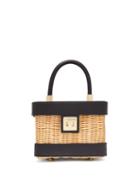 Matchesfashion.com Sparrows Weave - The Cubist Leather And Wicker Bag - Womens - Black Multi
