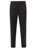 Matchesfashion.com Jil Sander - Cropped Cotton-twill Straight-leg Trousers - Womens - Navy